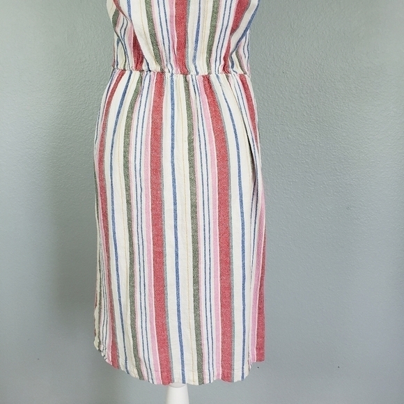 OLD NAVY Linen Blend Striped Button Front Dress Sz S - Picture 8 of 10